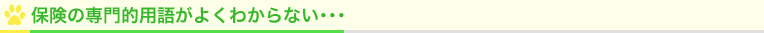 保険の専門的用語がよくわからない・・・